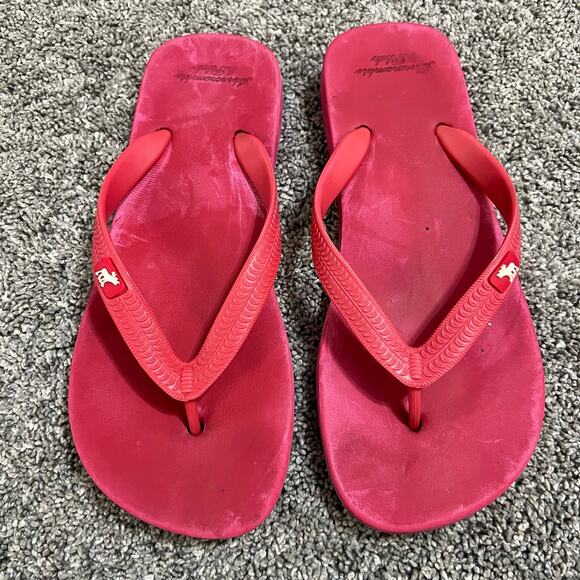 Abercrombie & Fitch Y2K Red Flip Flops size 7-8 - Picture 1 of 4